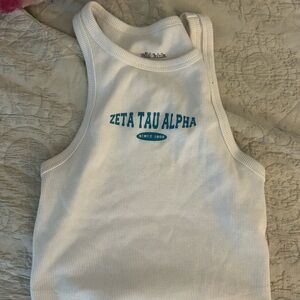 Wild Fable White Camisole with Blue Text